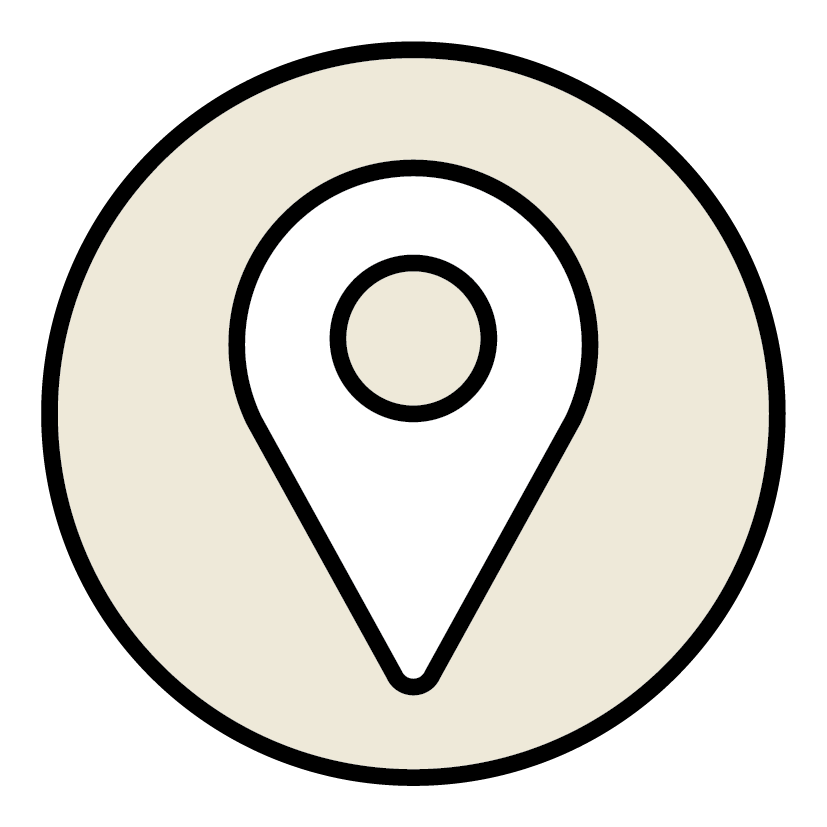 Blue icon with map symbol