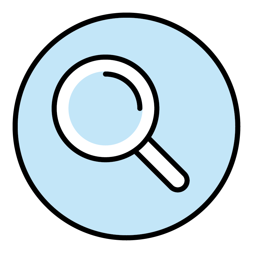 icon with magnified glass