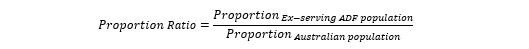The figure shows formula for calculating proportion ratios.