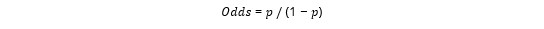 The figure shows formula for calculating odds.