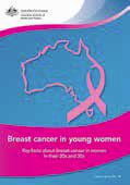 Image of a report titled: Breast cancer in young women: key facts about breast cancer in women in their 20s and 30s.