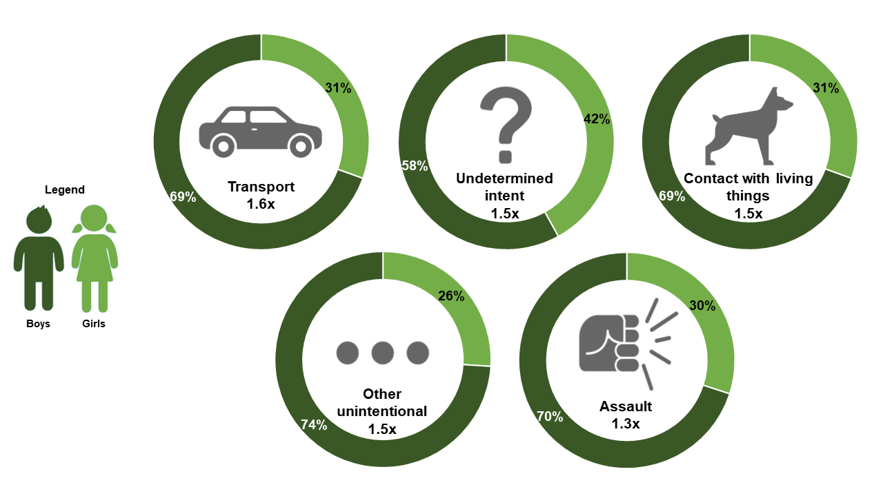 Adolescents aged 16-18 are more likely than adults to be hospitalised for several causes.