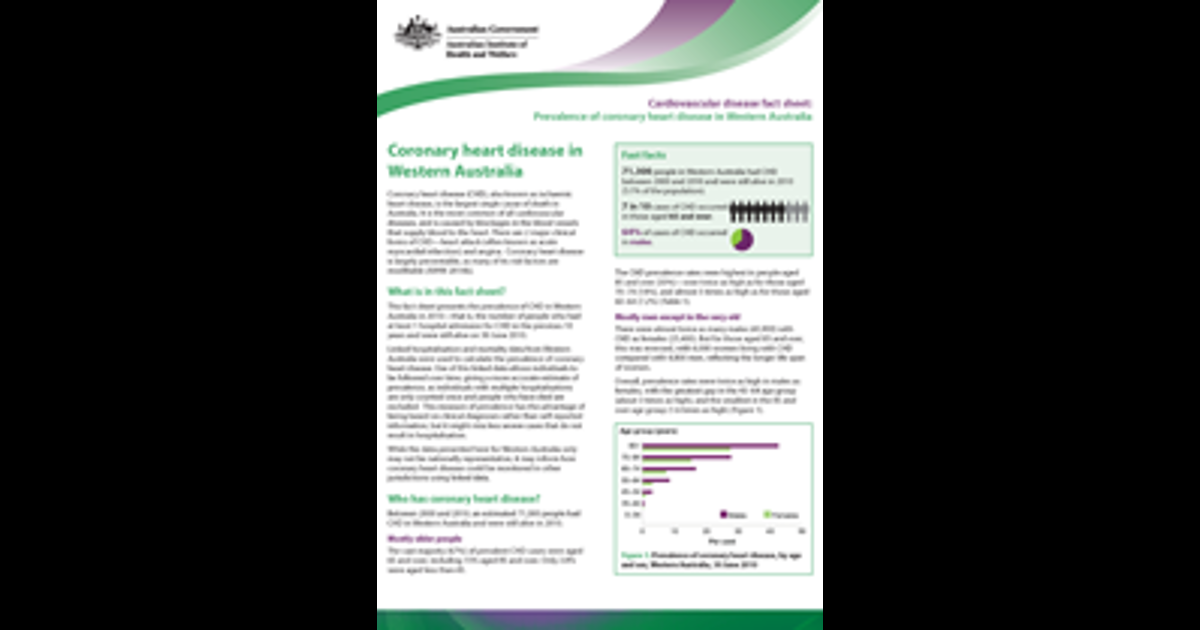 Cardiovascular disease fact sheet: prevalence of coronary heart disease ...